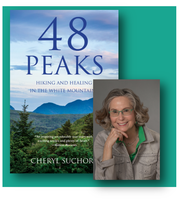 Author photo and book cover for 48 Peaks