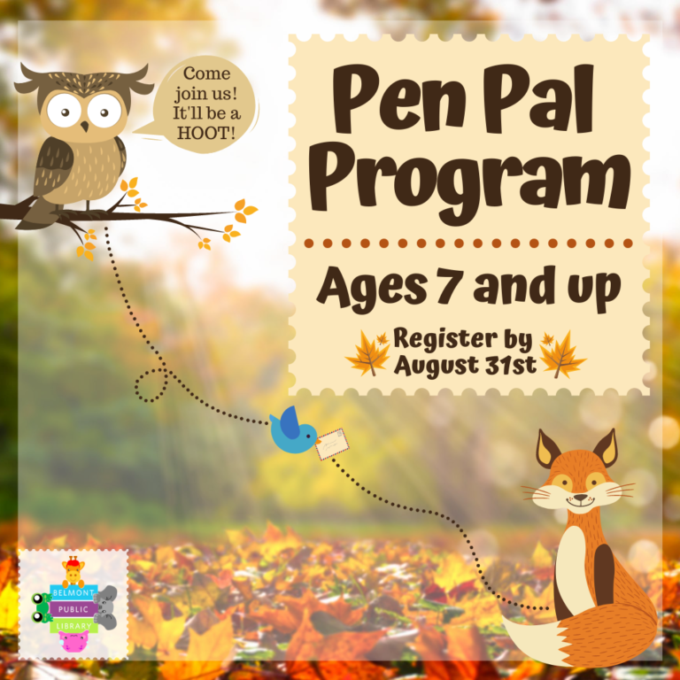 Pen Pal Program for kids - Belmont Public Library